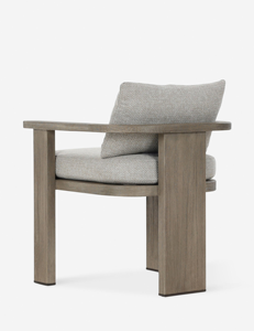 เก้าอี้เลานจ์ไม้กลางแจ้งที่ทันสมัยพร้อมเบาะสีเทา - Product Image 4