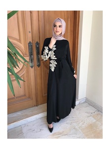 Abaya-Vestido largo musulmán bordado con perlas para mujer, caftán Abayas, Túnica femenina, de Dubái Hijab, ropa islámica, Abaya 2023 - Product Image 3