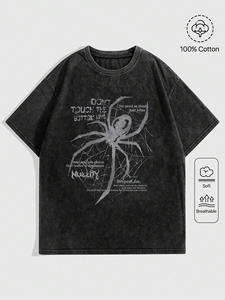 T-shirts délavés vintage personnalisés pour hommes Streetwear T-shirt délavés coupe ample à l'acide Crew à manches courtes, T-shirt de fitness - Product Image 5