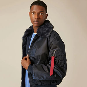 2024 blouson d'aviateur coupe ajustée pour hommes avec logo personnalisé support en tissu de coton de haute qualité nouvelle broderie vêtements d'extérieur d'hiver - Product Image 3