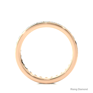 1.04 CTW rond laboratoire cultivé diamant complet éternité ensemble CVD bande de mariage et or Rose anniversaire cadeau anneaux - Product Image 6