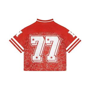 เสื้อฟุตบอลอเมริกันแบบครอปพิมพ์ลายโลโก้ด้วยเทคนิค Sublimation ระบายอากาศได้ดี ไซส์ใหญ่ แฟชั่นสตรีทแวร์ทันสมัย - Product Image 5