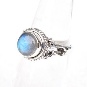 Classics Natural Labradorite Ring 10mm Shape 925 Sterling <b>Silver</b> Handmade Gemstone Minimalist Statement Bohemian Jewelry Party - Product Image 4