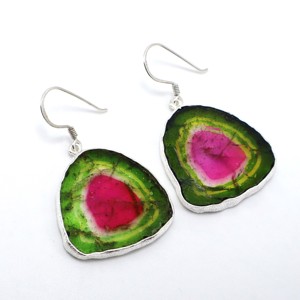 ต่างหูเงินแท้แบบคลิปออนสีแตงโม925สำหรับผู้หญิงสีเงินทัวร์มาลีนแบบมีเอกลักษณ์ - Product Image 3