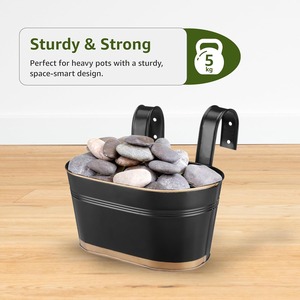 Pot de fleurs vintage noir de qualité supérieure pour plantes d'intérieur, style chic pour la maison, décoration intérieure contemporaine et rétro en provenance d'Inde - Product Image 6