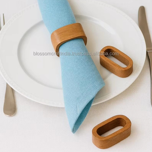 Anneau de serviette en bois de qualité supérieure, best-seller, fait à la main, qualité d'exportation, décoration de table à manger pour la maison et la cuisine - Product Image 4