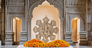 Statue murale Ganesha en métal faite à la main Design Art déco pour décoration de mur intérieur ou de porte Idée cadeau - Product Image 5