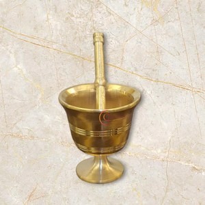 ครกโลหะทองเหลืองสำเร็จรูปสีทองสำหรับเครื่องบดเครื่องเทศในครัวเครื่องบดสมุนไพร & เครื่องบดยา/เครื่องบดใช้ครก & สาก - Product Image 1