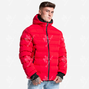 Veste matelassée en coton respirante et coupe-vent à capuche personnalisée en gros OEM pour hommes Logo personnalisé Veste d'hiver - Product Image 1