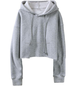 Sweat-shirt à capuche court unisexe tendance à manches longues, pull décontracté en molleton doux, coupe oversize, idéal pour la gym et l'entraînement - Product Image 4