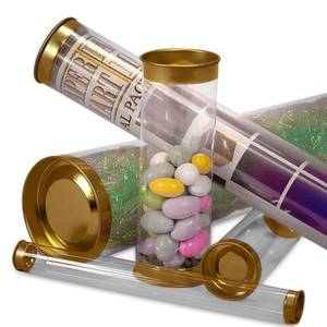 Customizable 5ml Lip Gloss <b>Containers</b> <b>Clear</b> <b>Plastic</b> Tubes Golden Screw Cap Offset Printing Hot Stamping Screen Printing Options - Product Image 1