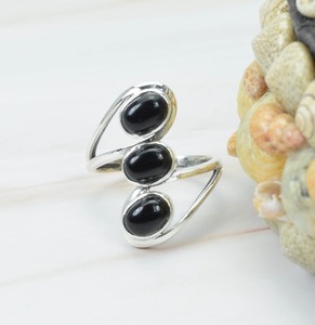 Bague faite à la main Onyx noir naturel bijoux pierres précieuses en argent Sterling 925 solide bague parfaite en argent Sterling 925 timbre bague bijoux - Product Image 3