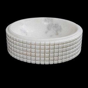 Cuenco de piedra de mármol blanco Natural puro con Base de madera maciza para decoración de lujo para el hogar centro de mesa Mesa acento fruta exhibición moderna - Product Image 4