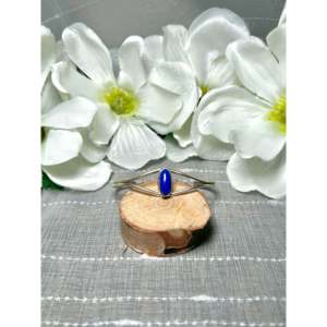 Handmade Navajo Cultural Collectible Lapis & Sterling <b>Silver</b> <b>Cuff</b> <b>Bracelet</b> - Product Image 1