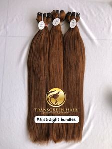 <b>Top</b> Best Quality 22'' #6Color Straight Wholesale's Bundle's Raw Indian Temple Direct From India Machine Double Weft Human Hair's - Product Image 5