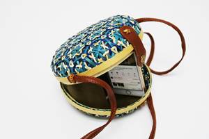 SAC ROND EN BAMBOU EN BAMBOU NATUREL POUR STYLE VINTAGE - Product Image 3