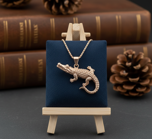 Collar de cadena de eslabones de rodio DE PLATA 925, uso diario, colgante de lagarto Gecko Animal, chapado en oro, tendencia minimalista, regalo de moda para hombres - Product Image 1