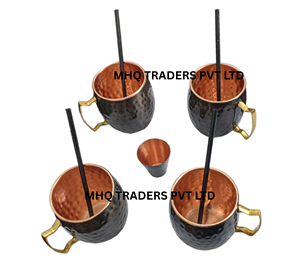 Promotion chaude tasse de mule de Moscou en cuivre pur avec poignée en cuivre conception martelée écologique sans BPA 450ml - Product Image 4