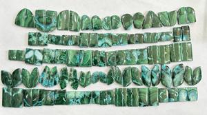 Par de cabujones de malaquita crisocola Natural de grado AAA, colgante personalizado para hacer joyas de piedra suelta - Product Image 2