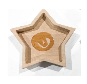 Bandeja de Madera en Forma de Estrella, Portavelas, Bandeja de Madera, 3 Piezas en Diferentes Tamaños, Ideal para Fiestas - Product Image 5