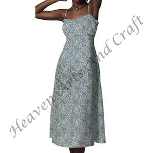 New Bohemian Cotton Block Print Sleeveless <b>Dress</b> Women Lightweight <b>Summer</b> Shirt Casual Hippie-Inspire <b>Boho</b> Spaghetti Strap <b>Dress</b> - Product Image 6