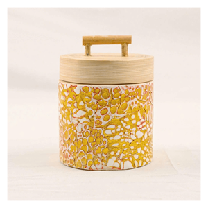 Pot en bambou avec incrustation de nacre, matériau en bambou avec incrustation de nacre, pour le stockage des épices de cuisine et l'affichage sur le comptoir, Vietnam - Product Image 4