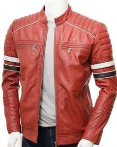 Chaqueta de motorista negra con cremallera de piel de oveja de cuero real para hombre con forro negro acolchado y bolsillos exteriores interiores OEM al por mayor 2024 - Product Image 4