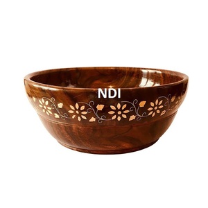 Standard Quality Catering Serving Salad <b>Pasta</b> And Soup Serving Bowl Home Kitchenware Serving Wooden Bowl - Product Image 1