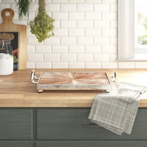 Handmade Solid Marble Iron Serving <b>Tray</b> Advantageous Design for Hotel & Restaurant Table Top Fast <b>Food</b> Serving <b>Tray</b> - Product Image 4