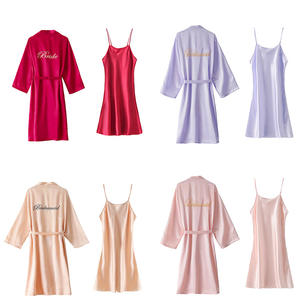 Oem conception <span class=keywords><strong>de</strong></span> logo personnalisé avec pure soie robe <span class=keywords><strong>de</strong></span> chambre brodée mariée demoiselles d'honneur robe <span class=keywords><strong>de</strong></span> chambre mariage <span class=keywords><strong>chemise</strong></span> <span class=keywords><strong>de</strong></span> <span class=keywords><strong>nuit</strong></span> - Product Image 2