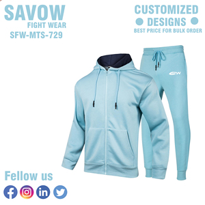 Survêtement en molleton unisexe à capuche de haute qualité, décontracté, pour la course à pied, deux pièces, 100% coton, séchage rapide, grande taille - Product Image 3