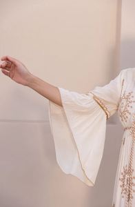 New Design And Best Floral Embroidered Dress for Women Puff Sleeves Style Expansive Ruffles Solid Machine Embroidery Ukraine - Product Image 5