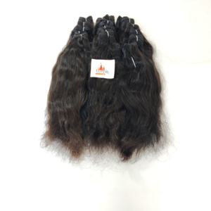 Machine double trame en gros 100% faisceaux traitement brut vierge indien aucun tissage vague naturelle Extensions de cheveux humains en vrac - Product Image 2