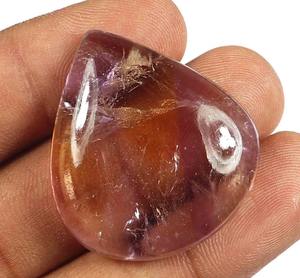 Ametrino Piedra preciosa suelta Ametrino púrpura Forma de pera Cabujón Ametrino Alambre único natural Envoltura de piedras preciosas Piedra de cristal curativa - Product Image 1