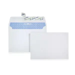 गर्म बिक्री बटुआ फ्लैप लिफाफा सफेद रंग 80gsm 11B 90x145mm छील और सील गोपनीय PEFC प्रमाणित OEM मलेशिया