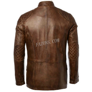 Veste en cuir vintage pour homme, véritable cuir véritable, veste de chasse, veste décontractée pour le camping, veste de mode, vente en gros OEM - Product Image 4