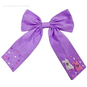 Trending Baby Shower Bows Accesorios especiales para el cabello Arcos de cocodrilo con cuentas de vidrio de semilla hechos a mano de proveedores indios - Product Image 6