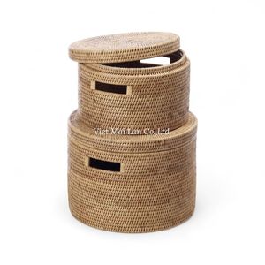 Premium Quality Handmade Rattan <b>Storage</b> <b>Box</b> Made From Natural Fiber For Home <b>Storage</b> And <b>Decorative</b> Use - Product Image 1
