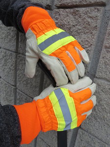 Gants haute visibilité pour le transport en entrepôt et les chantiers de construction Gants haute visibilité matériau souple respirant coupe flexible - Product Image 4