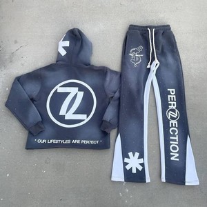 Ensemble de survêtement d'hiver unisexe de haute qualité avec sweat-shirt à capuche et pantalon de jogging avec logo personnalisé 100% coton Vêtements de sport - Product Image 4