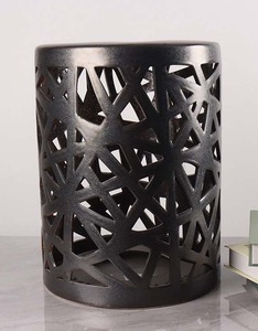 โต๊ะเหล็กยืนด้านข้างสำหรับกลางแจ้งทรงกลมมีรูขนาดใหญ่และเคลือบสนิมสำหรับมื้ออาหารที่มีแดด - Product Image 1