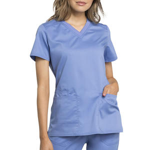 Vente flash : ensembles de blouses médicales à col en V, haut à manches courtes, pantalon droit, uniforme pour infirmières, médecins, personnel hospitalier - Product Image 1