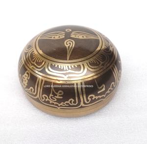 Cuencos Cantores de latón de alta calidad hechos en Nepal, arte hecho a máquina para Yoga y meditación, artesanía de Metal estilo Feng Shui - Product Image 3