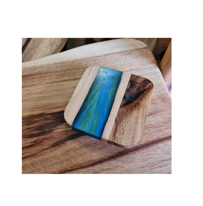 Professional Look Epoxy Resin & Wood coaster <b>Cheap</b> Price Tea Vintage Wood Resin Coaster Customized Size Wood and Resin Coasters - Product Image 4
