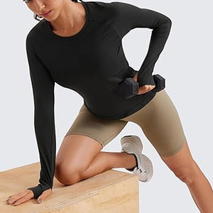 High Quality Custom Logo Cotton T-Shirt Customized Women Long Sleeve T-Shirt <b>Tops</b> Best Quality Latest Design Hiking Workout Tee - Product Image 3