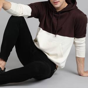 100% Premium Quality Custom Made Two color Hoodie <b>brown</b> and creamy hoodie Front Tow OEM & ODM Service - Product Image 5