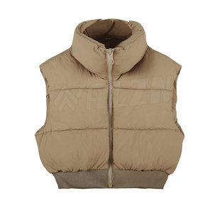 Best Material Cheap Price Crop <b>Top</b> Puffer <b>Vest</b> Latest Design 2025 New Style Crop <b>Top</b> Puffer <b>Vest</b> - Product Image 2