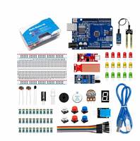Kit Combiné de Composants de Base ATmega328P R3 avec Platine d'expérimentation de 400 Points, Kit de Projet d'Apprentissage pour Débutants, Ensemble de Composants pour Expériences Électroniques