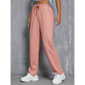Femmes polaire survêtement pantalon coton pantalons de survêtement décontracté Streetwear entraînement entraînement piste bas hiver chaud Logo personnalisé - Product Image 5