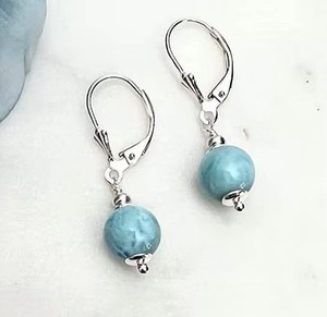 Pendiente colgante de cristal de Larimar Natural de grado A de gran calidad, piedra preciosa blanca, regalo perfecto para su regalo de cumpleaños, regalo de aniversario - Product Image 2